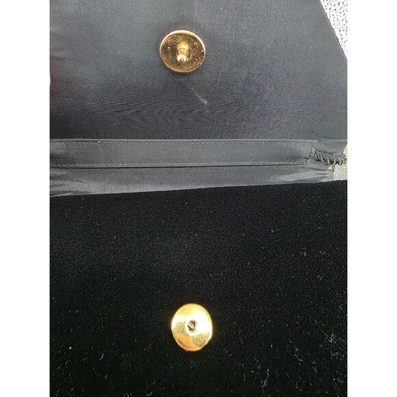 Vintage Black Velvet 3 in one Evening Clutch With Gold, Silver, Red Button Closu - Picture 12 of 13